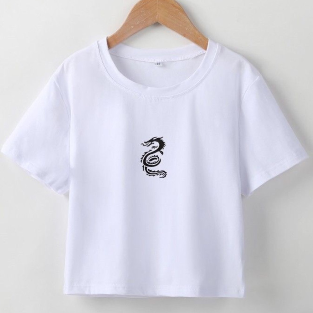Dragon T-shirt crop top